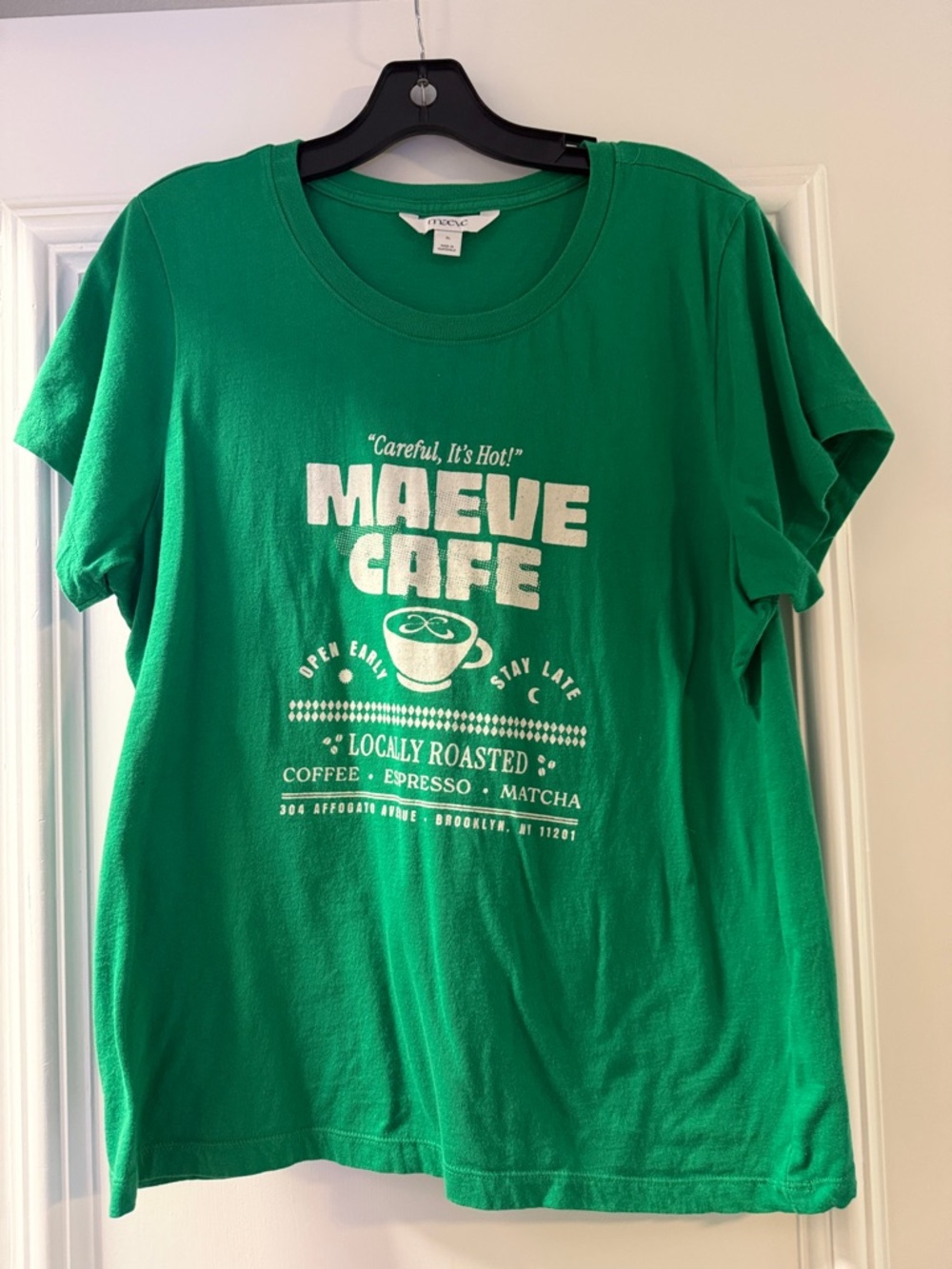 Maeve Bright Green Crewneck Graphic Tee Worn Once